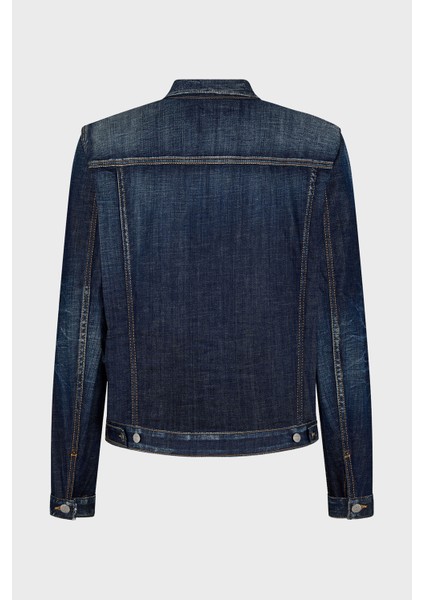 Logolu Streç Pamuklu Slim Fit Kot Ceket Erkek Kot Ceket S74AM1470 S30342 470 indirimleri