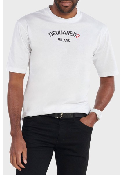 Logolu Pamuklu Regular Fit T Shirt Erkek T Shirt S74GD1268 S23009 100