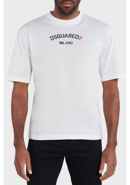 Logolu Pamuklu Regular Fit T Shirt Erkek T Shirt S74GD1268 S23009 100