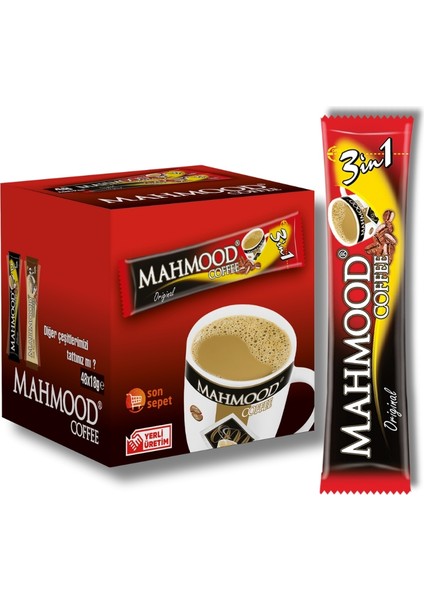 Mahmood Coffee 3 ü 1 Arada 48 Adet Kupa Bardak Hediyeli