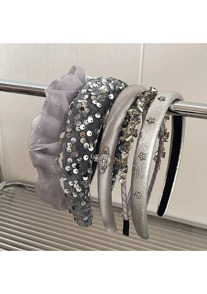 Gri Gümüş Kore Versiyonu Kafa Bandı Yaz High-End Sense Günlük Tatlı Kafa Bandı Saç Süs Doku Saç Deliği Yeni Stil (Yurt Dışından) fiyatları