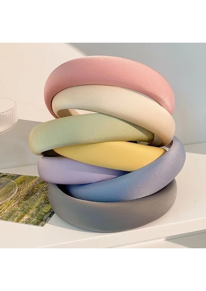 Saten Parlak Sünger Kafa Bandı Yeni Şeker Renk Yüksek Kafatası Kafa Bandı Düz Renk Çok Yönlü Yaz Gezisi Kadın Saç Aksesuarları (Yurt Dışından) fiyatları