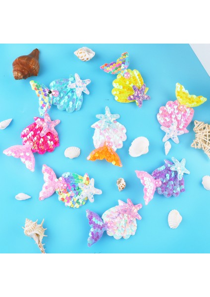 Karikatür Inci Denizkızı Kuyruğu Çocuk Saç Tokaları Sevimli Kabukları Denizyıldızı Ördek Gagası Klipleri Payetli Klips Aksesuarları (Yurt Dışından) modelleri