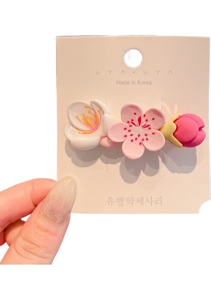 Pembe Şeftali Çiçeği Saç Tokası Kızın Kalbi, Yan Patlama, Klip Saç Tokası, Uygun Klip, Şapkalar, Internet Ünlüsü, Yeni Kelime Klip (Yurt Dışından)