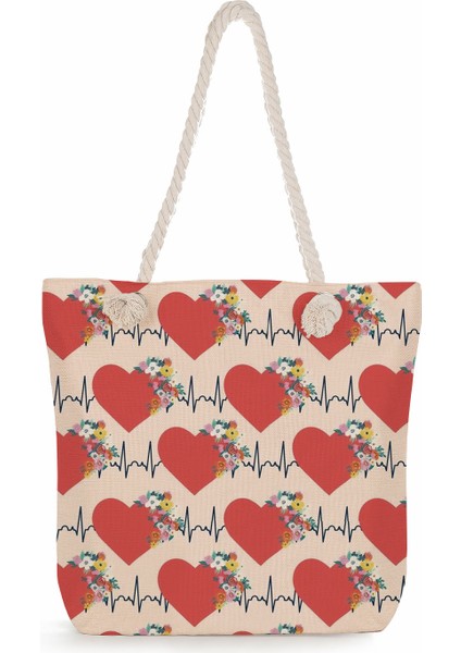 Karikatür Bayan Hemşire Baskı Çanta Rahat Yüksek Kapasiteli Bayan Çantası Çanta Eko Yeniden Kullanılabilir Alışveriş Çantası Açık Seyahat Plaj Çantası (Yurt Dışından)