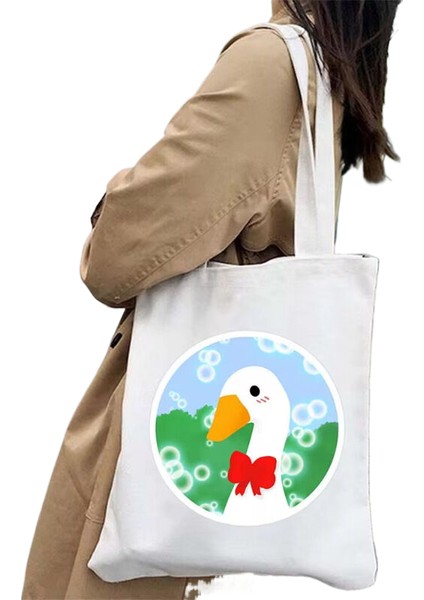 Sevimli Moda Karikatür Hayvan Omuz Kanvas Tote Çanta Omuz Çantası Alışveriş Çantası (Yurt Dışından)