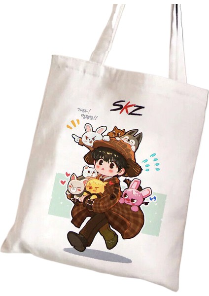 Periferik Baskılı Kanvas Çanta Öğrenci Rahat Bayan El Omuz Çantası (Yurt Dışından)