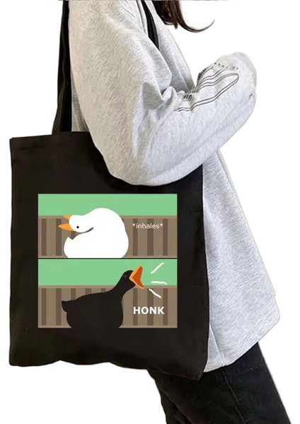 Sevimli Moda Karikatür Hayvan Omuz Kanvas Tote Çanta Omuz Çantası Alışveriş Çantası (Yurt Dışından)