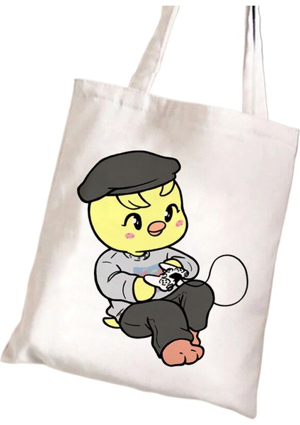 Periferik Baskılı Kanvas Çanta Öğrenci Rahat Bayan El Omuz Çantası (Yurt Dışından)