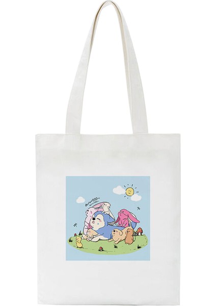 Periferik Baskılı Kanvas Çanta Öğrenci Rahat Bayan El Omuz Çantası (Yurt Dışından)