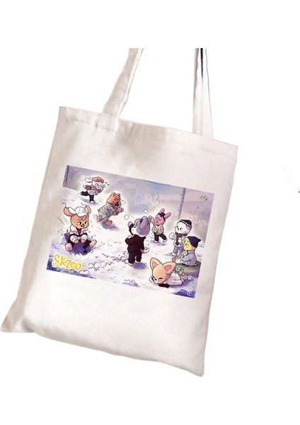 Periferik Baskılı Kanvas Çanta Öğrenci Rahat Bayan El Omuz Çantası (Yurt Dışından)