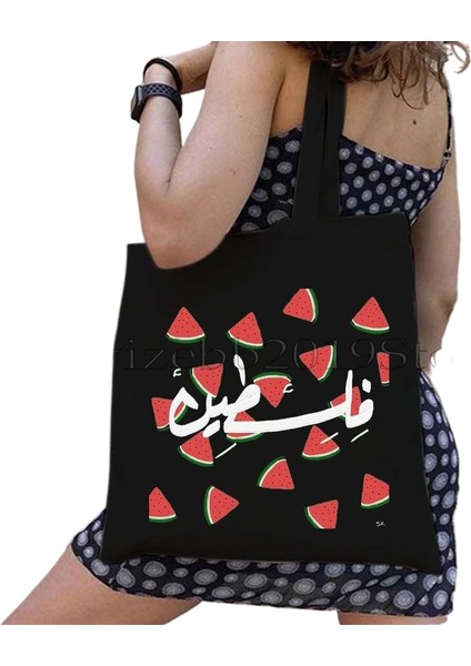 Bu Bir Karpuz Değil Kanvas Tote Çanta Büyük Kapasiteli Seyahat Alışveriş Süpermarket Çantası Moda Basit Omuz Çantası Organizatör (Yurt Dışından)