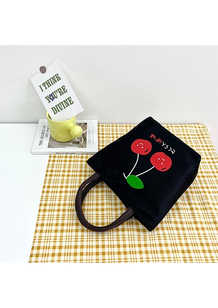 Tib Çantası Öğrenci Yeni Stil Mickey Baskılı Şık Öğle Yemeği Çantası Çok Yönlü Basit Sevimli Sevimli El Taşıma Anne Çantası (Yurt Dışından) modelleri