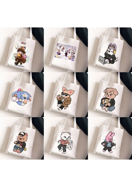 Periferik Baskılı Kanvas Çanta Öğrenci Rahat Bayan El Omuz Çantası (Yurt Dışından) modelleri