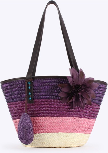 Yeni Kore Tarzı Niş Moda Hasır Dokuma Anne Çantası El Yapımı Dokuma Çanta Büyük Çiçek Omuz Çantası Plaj Çantası (Yurt Dışından) fiyatları