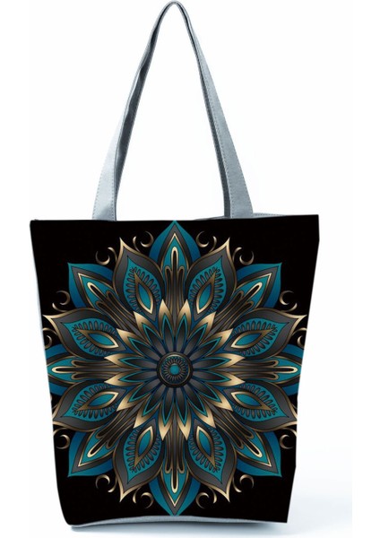 Yeniden Kullanılabilir Omuz Çantası, Günlük Taşınabilir Mandala Baskılı Taşıma Çantası, Yaratıcı Taşıma Çantası (Yurt Dışından)
