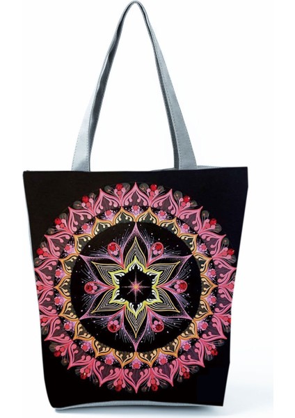Yeniden Kullanılabilir Omuz Çantası, Günlük Taşınabilir Mandala Baskılı Taşıma Çantası, Yaratıcı Taşıma Çantası (Yurt Dışından)