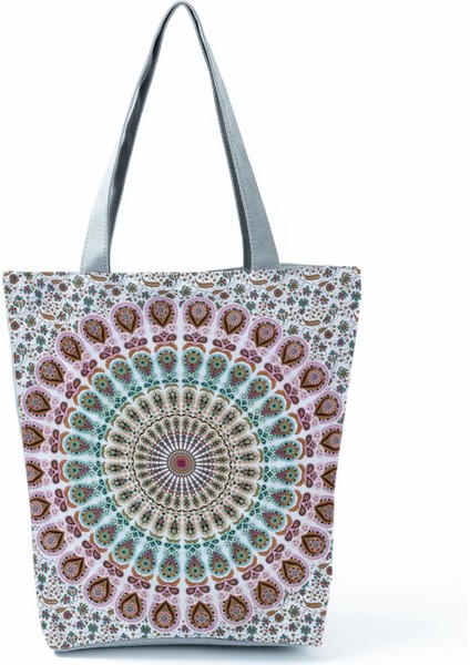 Yeniden Kullanılabilir Omuz Çantası, Günlük Taşınabilir Mandala Baskılı Taşıma Çantası, Yaratıcı Taşıma Çantası (Yurt Dışından) modelleri