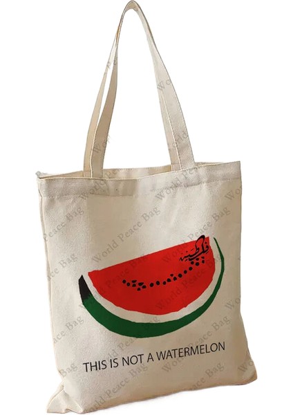 Bu Bir Karpuz Değil Kanvas Tote Çanta Büyük Kapasiteli Seyahat Alışveriş Süpermarket Çantası Moda Basit Omuz Çantası Organizatör (Yurt Dışından)