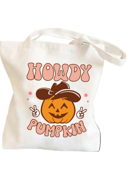 Cadılar Bayramı Balkabağı Hayalet Festivali Baskı Büyük Kapasiteli Doğum Günü Hediyesi Çanta Karikatür Yaratıcı Tote Çanta Hediye Çantası (Yurt Dışından)