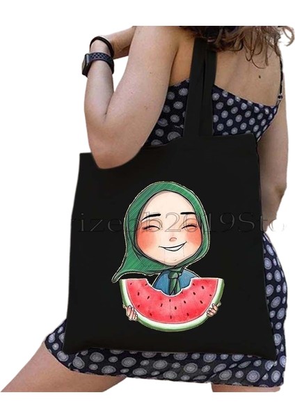 Bu Bir Karpuz Değil Kanvas Tote Çanta Büyük Kapasiteli Seyahat Alışveriş Süpermarket Çantası Moda Basit Omuz Çantası Organizatör (Yurt Dışından)