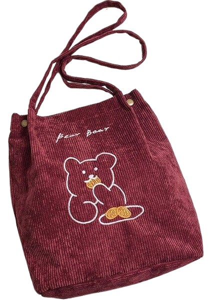 Ilkbahar ve Yaz Yeni Sanatsal Kadife Çanta Kadın Omuz Çantası Kolej Tarzı Öğrenci Çanta Fitili (Yurt Dışından)