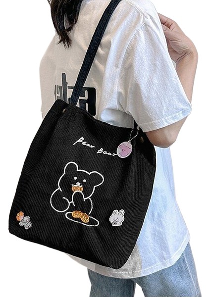 Ilkbahar ve Yaz Yeni Sanatsal Kadife Çanta Kadın Omuz Çantası Kolej Tarzı Öğrenci Çanta Fitili (Yurt Dışından)