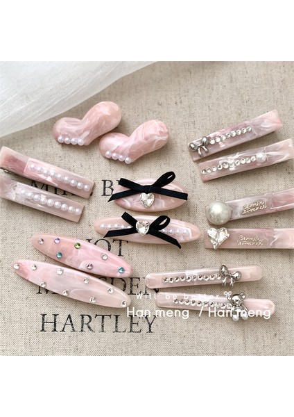 Tatlı Kız 2024 Yeni Lüks Asetat Yay Inci Toka Saç Kartı Kırık Saç Patlama Klip Saç Süs Kadın (Yurt Dışından) fiyatları