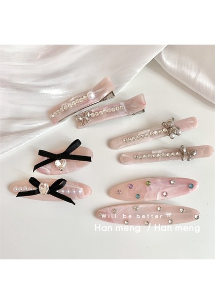 Tatlı Kız 2024 Yeni Lüks Asetat Yay Inci Toka Saç Kartı Kırık Saç Patlama Klip Saç Süs Kadın (Yurt Dışından) modelleri