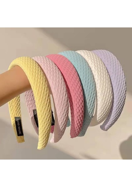 Şeker Renkli Waffle Kafa Bandı Yaz Yüksek Kraniyal Taç Kalite Duygusu Yaz Yeni Sünger Kafa Bandı Yıkama Yüz Geniş Kenarlı Saç Delikleri (Yurt Dışından) indirimleri