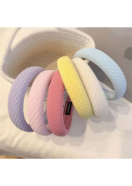 Şeker Renkli Waffle Kafa Bandı Yaz Yüksek Kraniyal Taç Kalite Duygusu Yaz Yeni Sünger Kafa Bandı Yıkama Yüz Geniş Kenarlı Saç Delikleri (Yurt Dışından) fiyatları