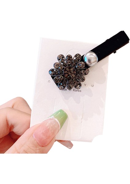 Yapay Elmaslar, Kadife, Siyah Patlamalar, Klipsler, Yüksek Kaliteli, Yan Klipsler, Ördek Gagası Klipsleri, Küçük Koku, Başın Arkasındaki Inciler Rhinestone Saç Tokaları (Yurt Dışından)
