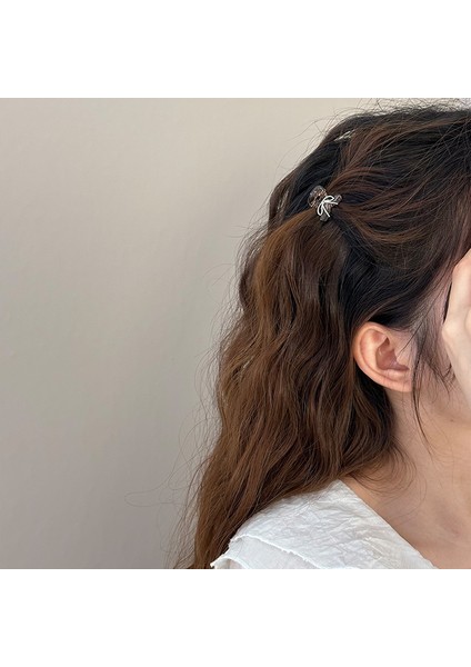 Yeni Tatlı Gümüş Yay Küçük Renkli Prenses Saç Klipsi Kapmak Klip Köpekbalığı Klip Yan Klip Saç Süsü Kadınlar Için (Yurt Dışından) modelleri