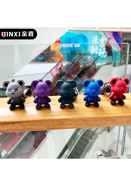 Yaratıcı Renk Değiştiren Ayı Anahtarlık Kolye Sevimli Karikatür Çift Araba Anahtarlık Çanta Çekicilik (Yurt Dışından) fiyatları