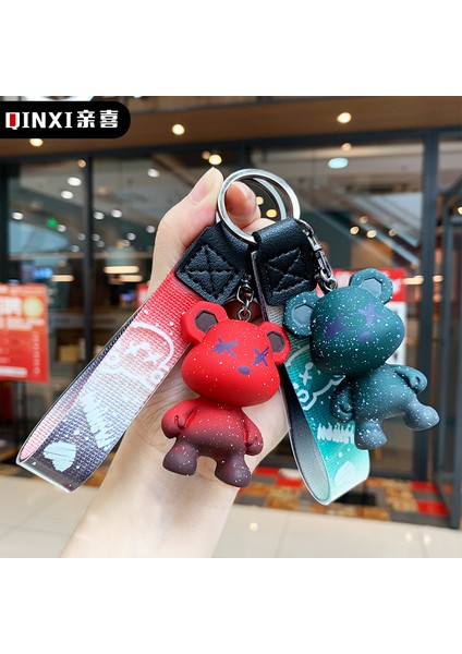 Yaratıcı Renk Değiştiren Ayı Anahtarlık Kolye Sevimli Karikatür Çift Araba Anahtarlık Çanta Çekicilik (Yurt Dışından) fırsatları