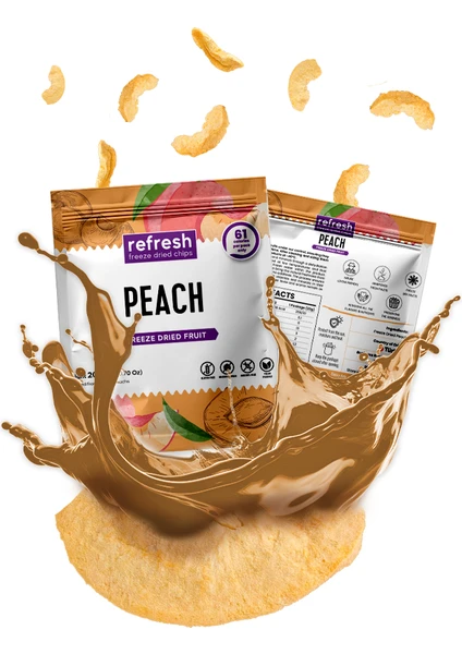 Refresh Chips Freeze Dried Şeftali - Dondurularak Kurutulmuş Meyve - Freeze Dry Meyve Kurusu 20gr