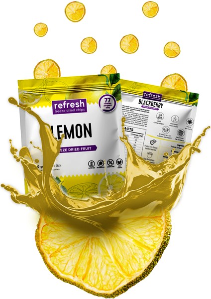 Refresh Chips Freeze Dried Limon - Dondurularak Kurutulmuş Meyve - Freeze Dry Meyve Kurusu 20gr