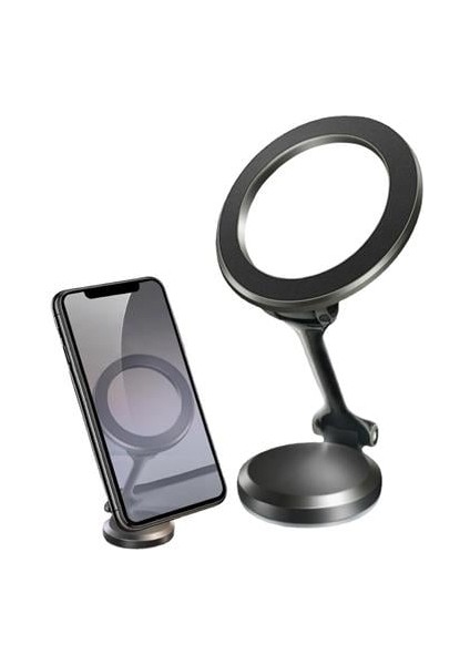 Sanec Tüm Telefonlarla Uyumlu Manyetik Araç Telefonu Tutacağı Katlanır 360 Derece Dönen Telefon Standı