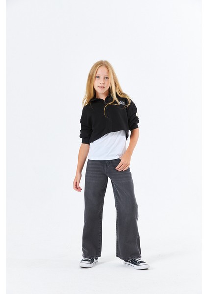 SGK-1358 Kids Kız Dik Yaka Okul Sweatshırt modelleri