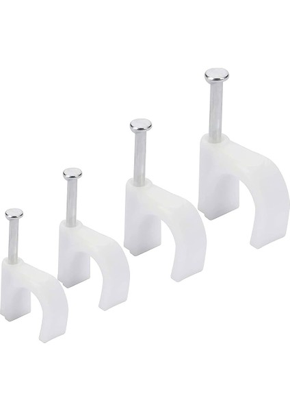 Powermaster PM-17654 7 Numara Çelik Çevik Çivili 16 mm Kroşe 4X10 Antigron Kablolar Için 100 Adet