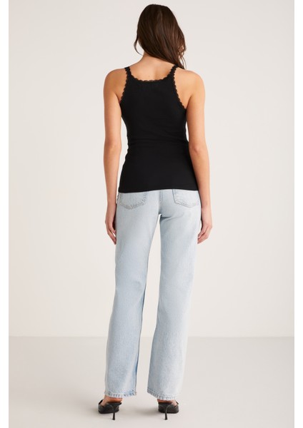 Barry Kadın Ince Askılı Dantel Detaylı Siyah Atlet indirimleri