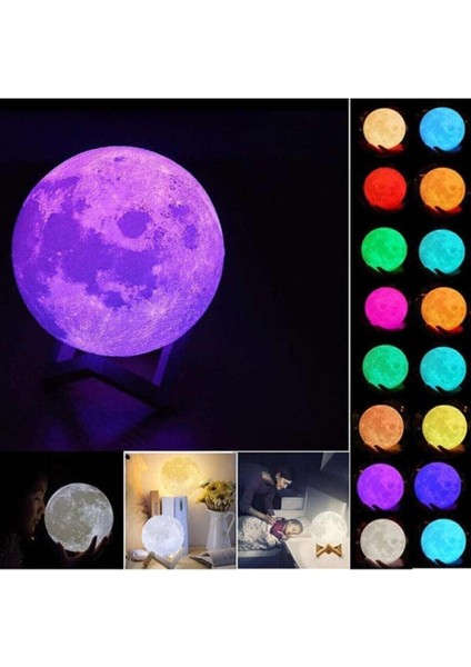 G4 12 Farklı Renk Değiştiren Kablolu Dekoratif Dolunay Ay Küre Gece Masa Lambası Akrilik Kablolu Ço fiyatları