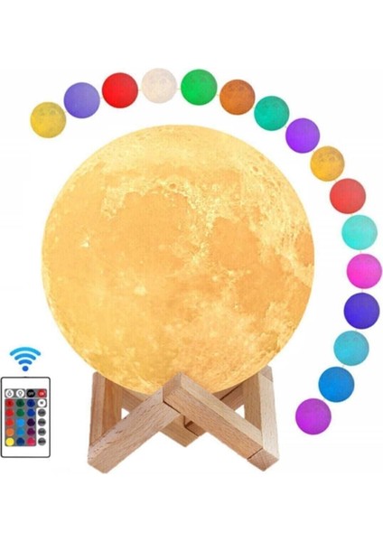 G4 12 Farklı Renk Değiştiren Kablolu Dekoratif Dolunay Ay Küre Gece Masa Lambası Akrilik Kablolu Ço modelleri