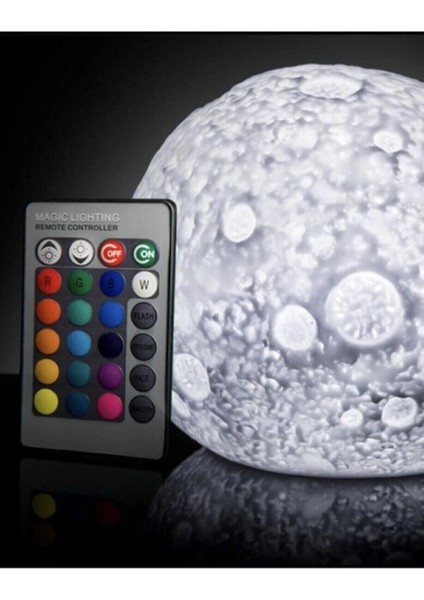 G4 12 Farklı Renk Değiştiren Kablolu Dekoratif Dolunay Ay Küre Gece Masa Lambası Akrilik Kablolu Ço fırsatları
