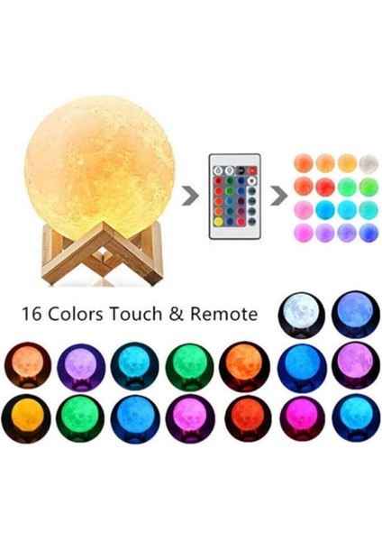 G4 12 Farklı Renk Değiştiren Kablolu Dekoratif Dolunay Ay Küre Gece Masa Lambası Akrilik Kablolu Ço indirimleri