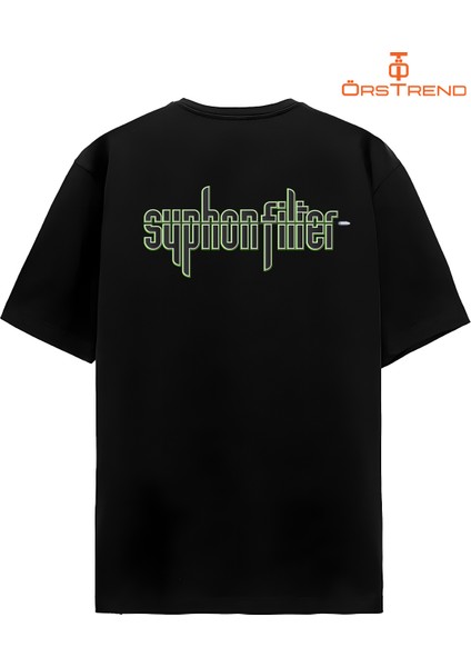 Syphon Filter Baskılı Oversize Tişört modelleri