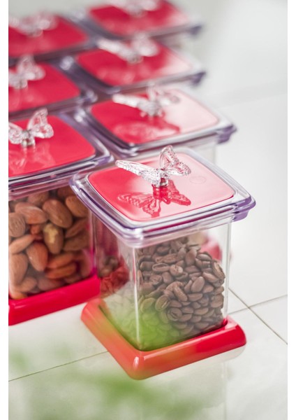 Akrilik Fuşya 12 Li Baharat Kavanozu & Baharatlık & Baharatlık Seti 200 ml ( Cam Değildir ) fiyatları