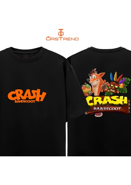 Crash Bandicoot Baskılı Oversize Tişört
