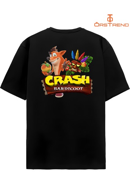 Crash Bandicoot Baskılı Oversize Tişört modelleri
