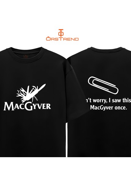 Macgyver Baskılı Oversize Tişört